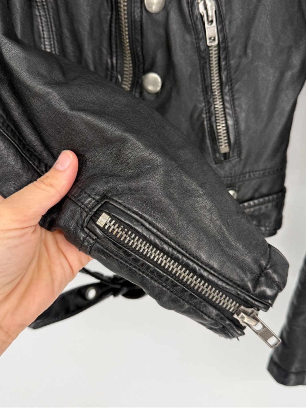 Free People Vegan Leather Moto Jacket Size S - Picture 5 of 8